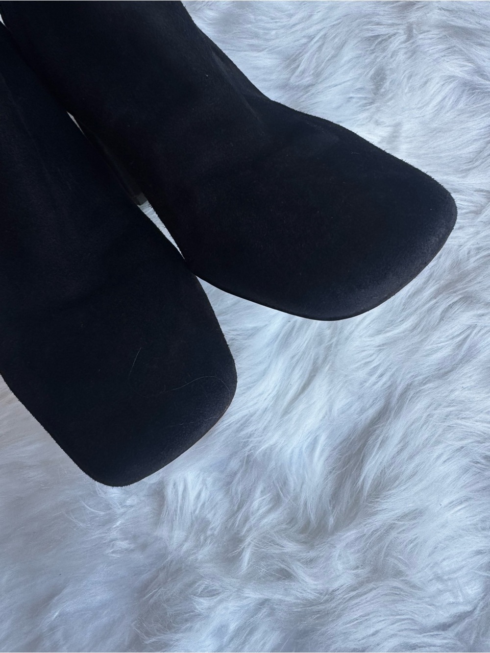 Sam Edelman Women’s Black Suede Ankle Block Heel Boots Side Zip Square Toe Sz 6 - Picture 6 of 14